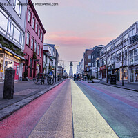 Buy canvas prints of Reykjavik Iceland Rainbow road  by kathy white
