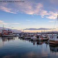 Buy canvas prints of Old Harbour in winter in Reykjavik Iceland by kathy white