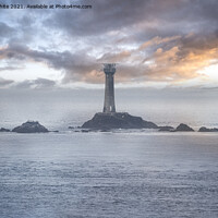 Buy canvas prints of Longships Lighthouse sunset by kathy white