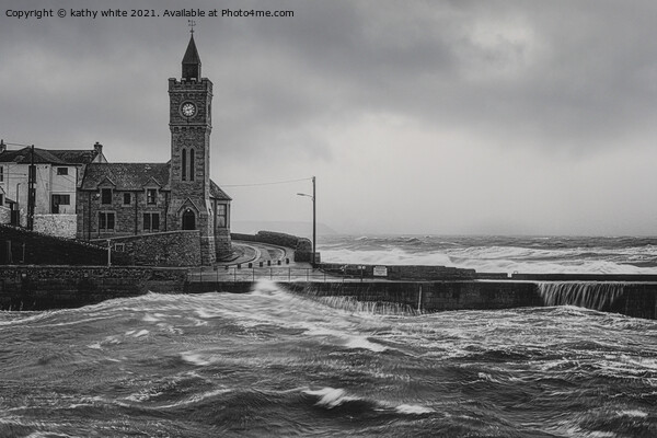  Porthleven Cornwall black and white Picture Board by kathy white