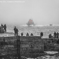 Buy canvas prints of Porthleven Cornwall lifeboat by kathy white