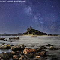 Buy canvas prints of St Michael's Mount Cornwall, milky way by kathy white