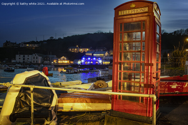 Porthleven Red Telephone box Picture Board by kathy white