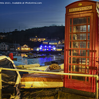 Buy canvas prints of Porthleven Red Telephone box by kathy white
