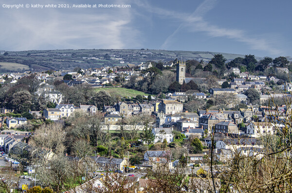 Helston Cornwall from Porthleven Hill Picture Board by kathy white