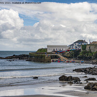 Buy canvas prints of Coverack Cornwall,fishing boats beach by kathy white