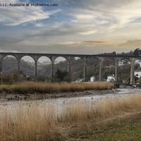Buy canvas prints of Calstock Cornwall  sunset by kathy white