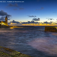 Buy canvas prints of Saturn and Jupiter conjunction,Porthleven by kathy white