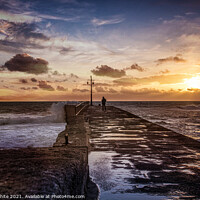 Buy canvas prints of Porthleven Cornwall,sunset by kathy white