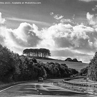 Buy canvas prints of Nearly home Trees cornwall A30,local landmark comi by kathy white