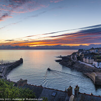 Buy canvas prints of sunset Porthleven Cornwall by kathy white