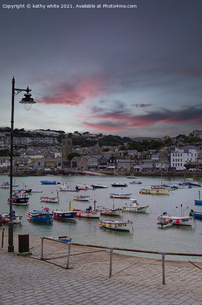 Penzance Cornwall, Sunset Picture Board by kathy white