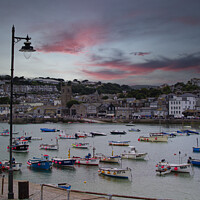 Buy canvas prints of Penzance Cornwall, Sunset by kathy white