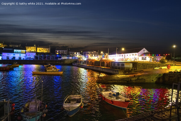 Porthleven nights Picture Board by kathy white