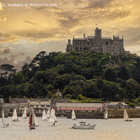 Buy canvas prints of sailing at St Michaels Mount by kathy white