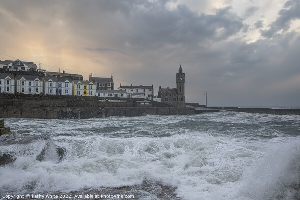 Early morning,Porthleven Harbour Cornwall Picture Board by kathy white