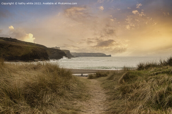 Cornwall sunset Poldhu, Church Cove Picture Board by kathy white