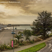 Buy canvas prints of Penzance Cornwall, Harbour veiw at Sunset by kathy white