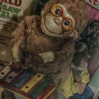 Buy canvas prints of Old toy monkey by kathy white