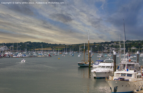 Falmouth bay with Yachts Picture Board by kathy white