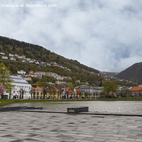 Buy canvas prints of City pond Bergen Norway by kathy white