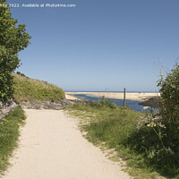 Buy canvas prints of Path way to Hayle Beach Cornwall by kathy white