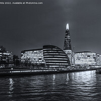 Buy canvas prints of The Shard black and white by kathy white