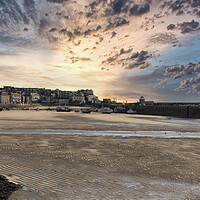 Buy canvas prints of St. Ives Cornwall sunset by kathy white