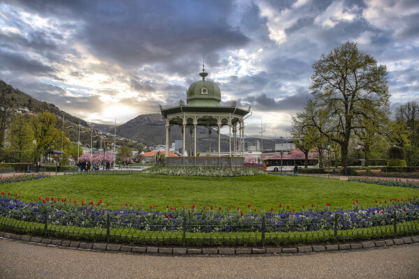 Bergen Norway bandstand Picture Board by kathy white
