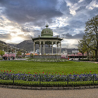 Buy canvas prints of Bergen Norway bandstand by kathy white