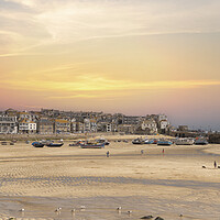 Buy canvas prints of Majestic Sunset Over St Ives Bay by kathy white