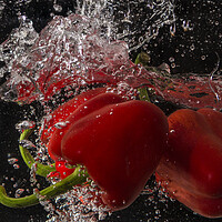 Buy canvas prints of pepper splashing about by kathy white
