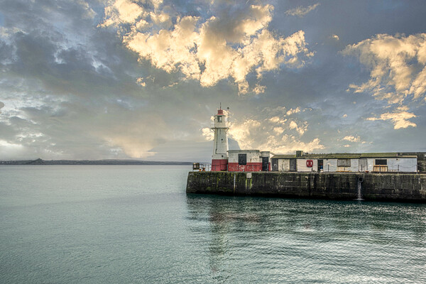 Newlyn harbour lighthouse Picture Board by kathy white