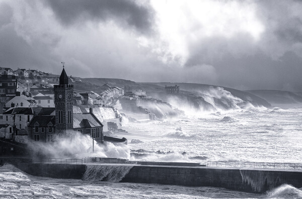 Porthleven Cornwall storm Picture Board by kathy white