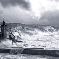 Buy canvas prints of Porthleven Cornwall storm by kathy white