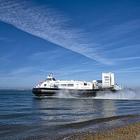 Buy canvas prints of Hovercraft leaving, Southsea  Portsmouth  by kathy white