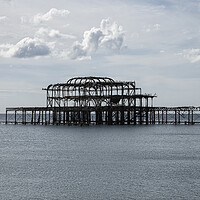 Buy canvas prints of Brighton Seafront, Old west Pier,  by kathy white