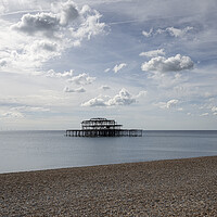 Buy canvas prints of Brighton Seafront, Old west Pier by kathy white