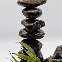 Buy canvas prints of Cornish Zen balanced Stones by kathy white