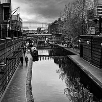 Buy canvas prints of Birmingham city centre, canal by kathy white