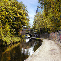 Buy canvas prints of Birmingham city centre, canal by kathy white