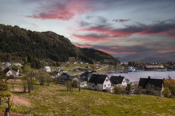 Norway sunset Picture Board by kathy white