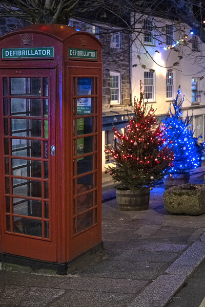 Red telephone box at Christmas Picture Board by kathy white
