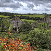 Buy canvas prints of Old tin mines engine house Cornwall by kathy white