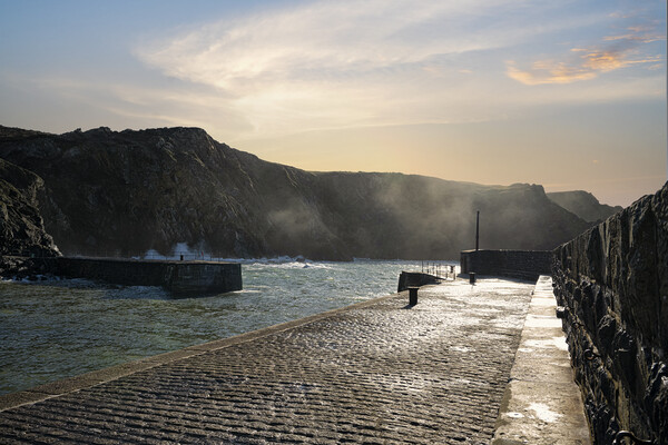  Mullion cove Cornwall sunset Picture Board by kathy white