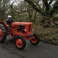 Buy canvas prints of Nuffield tractor racing red by kathy white