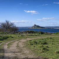 Buy canvas prints of St Michaels mount Cornwall,southwest coast path by kathy white