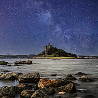 Buy canvas prints of Milky way at St.Michael's mount by kathy white