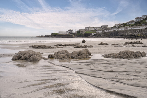 Coverack Cornwall , Cornish beach,low tide Picture Board by kathy white