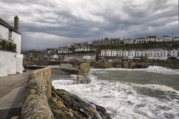 Porthleven  wet and wind Picture Board by kathy white